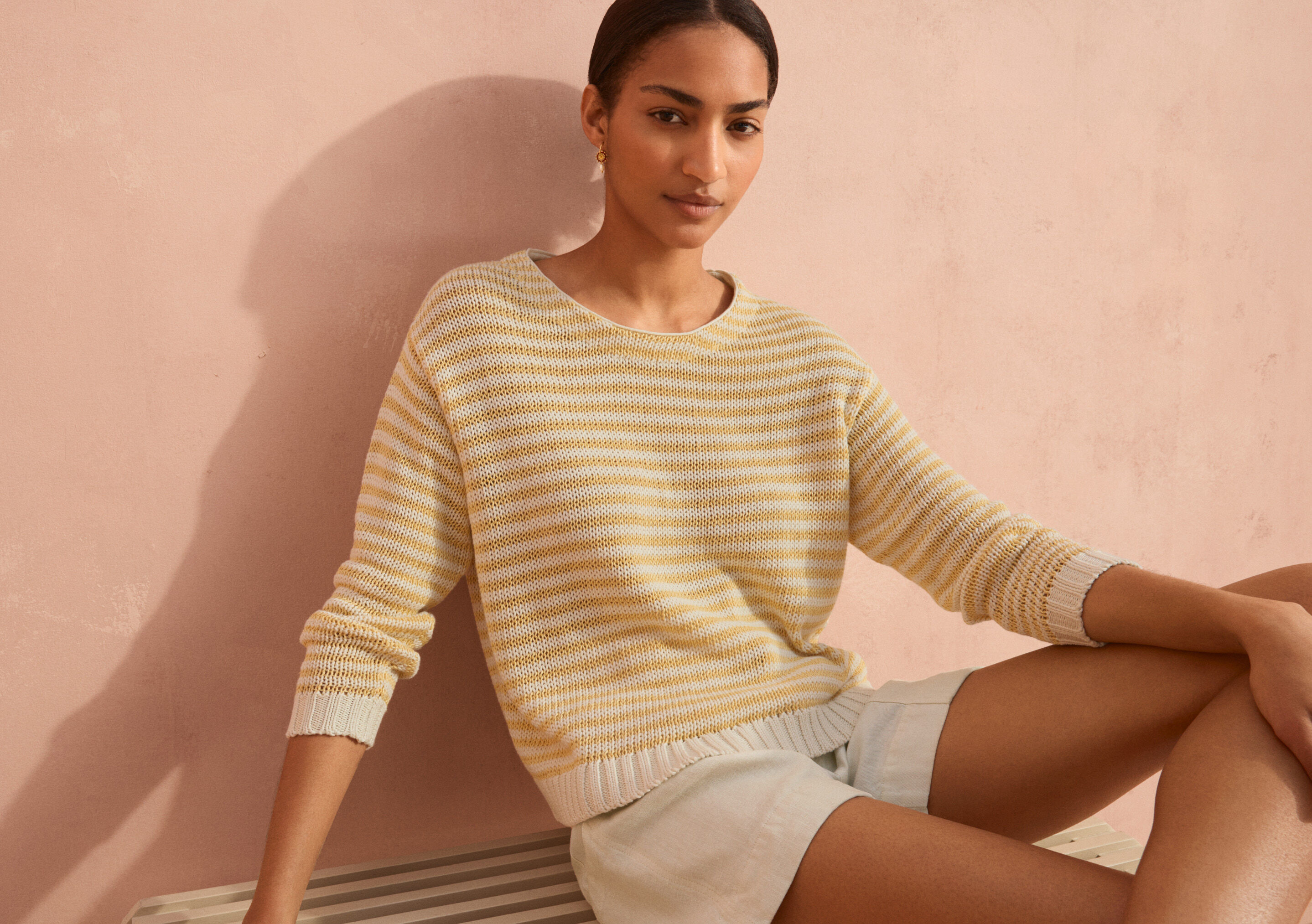 Striped crew-neck sweater