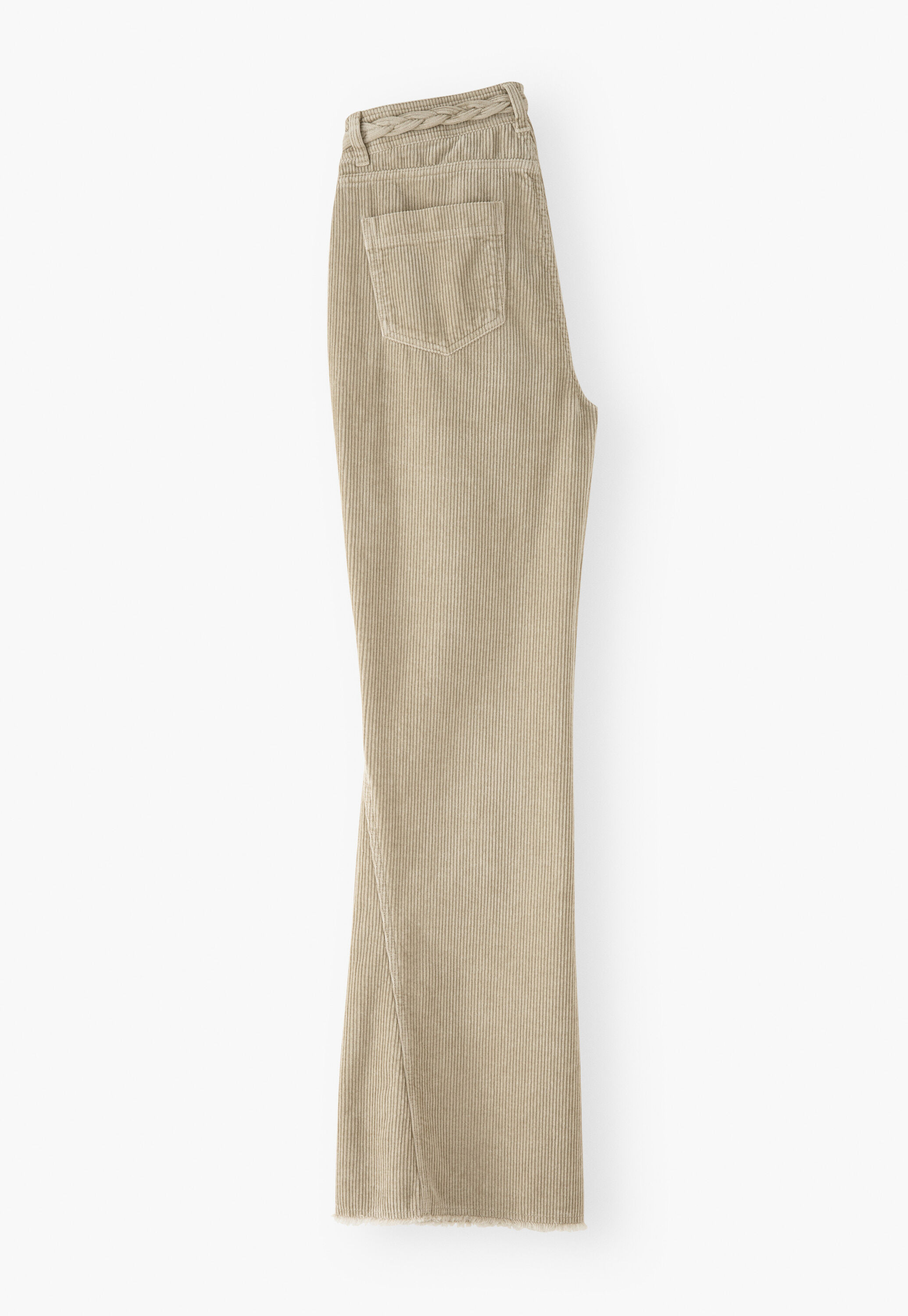 Plait detail cord trouser, Fawn, large