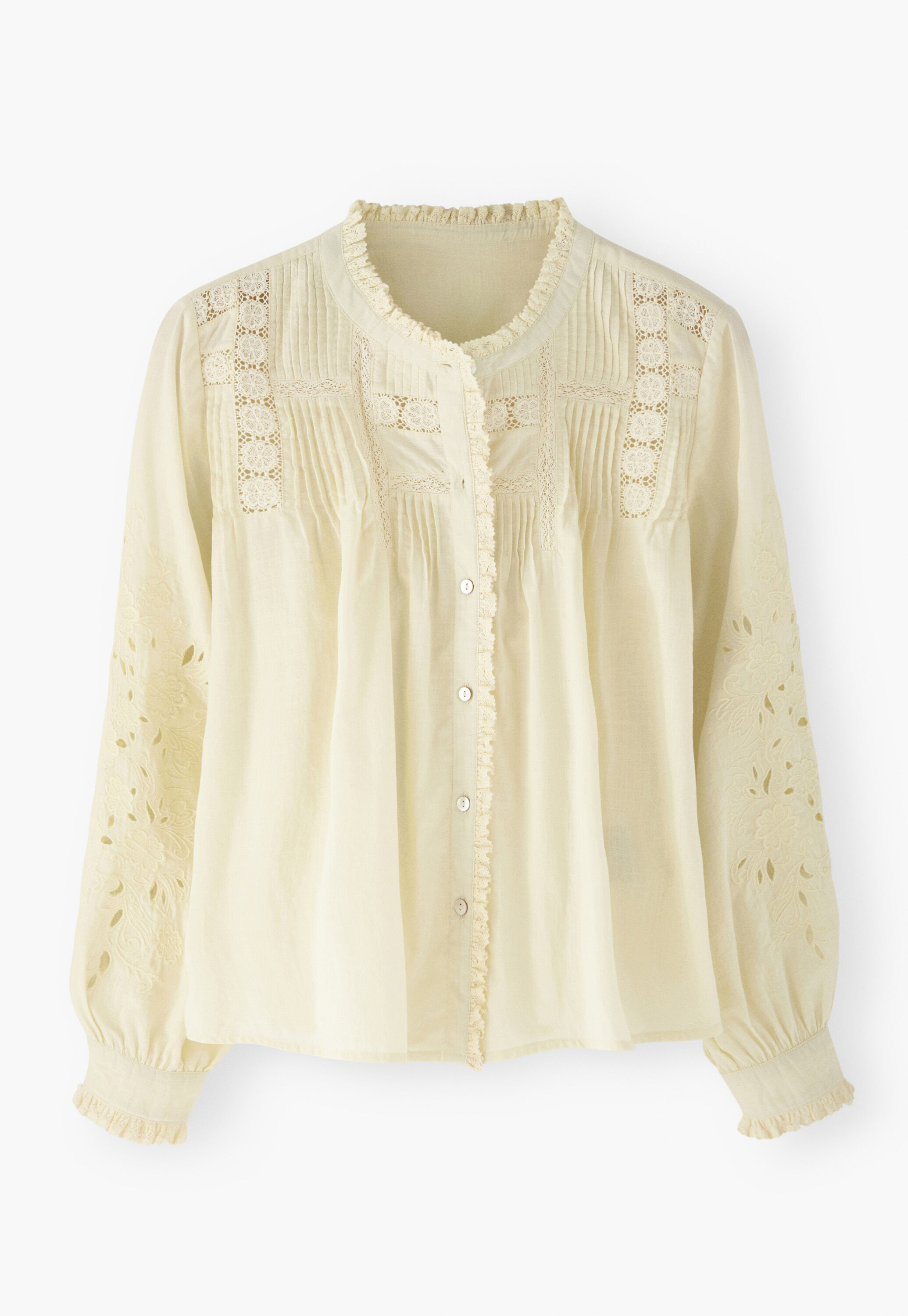 Lace pintuck blouse