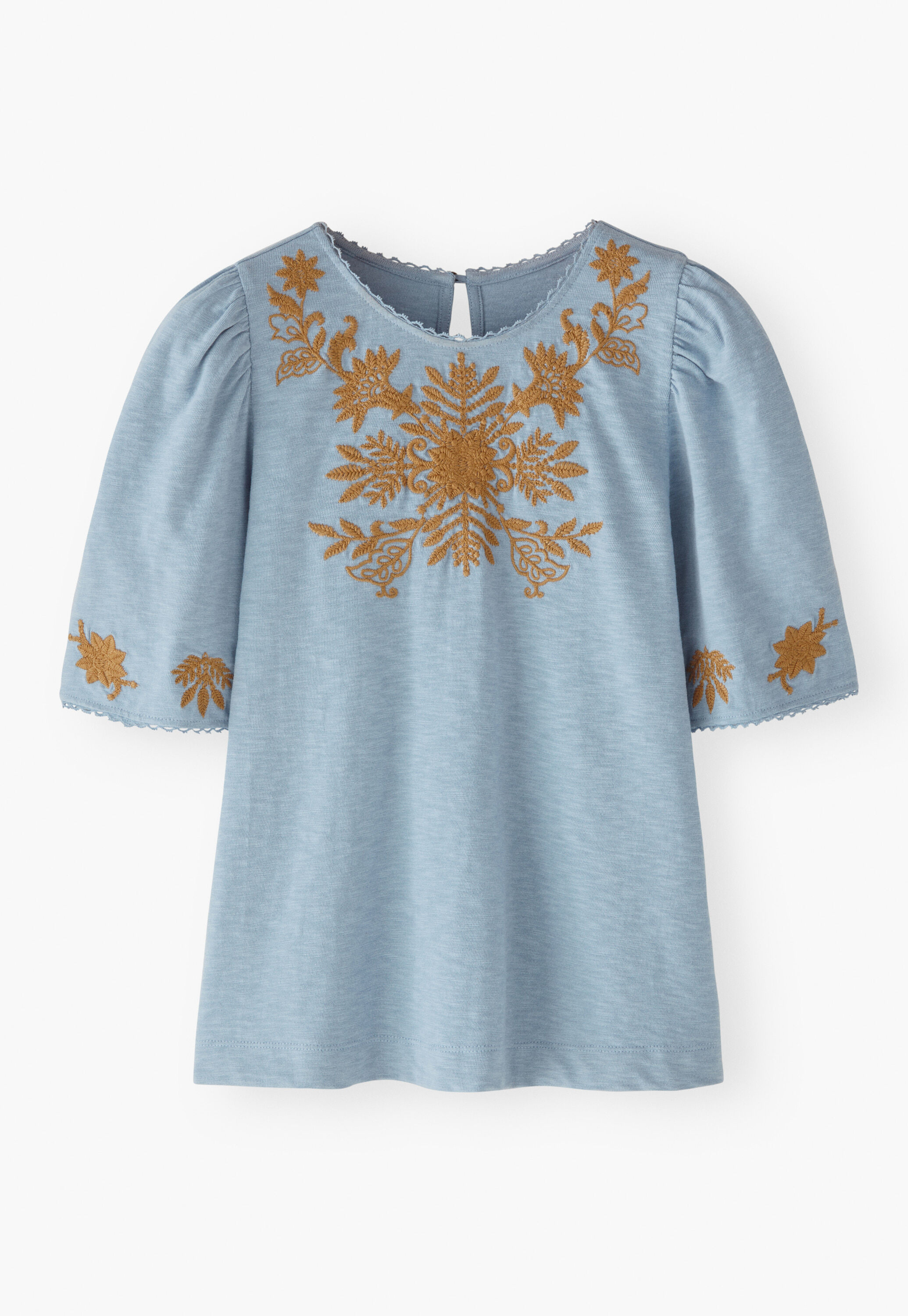 Frill-sleeve jersey top