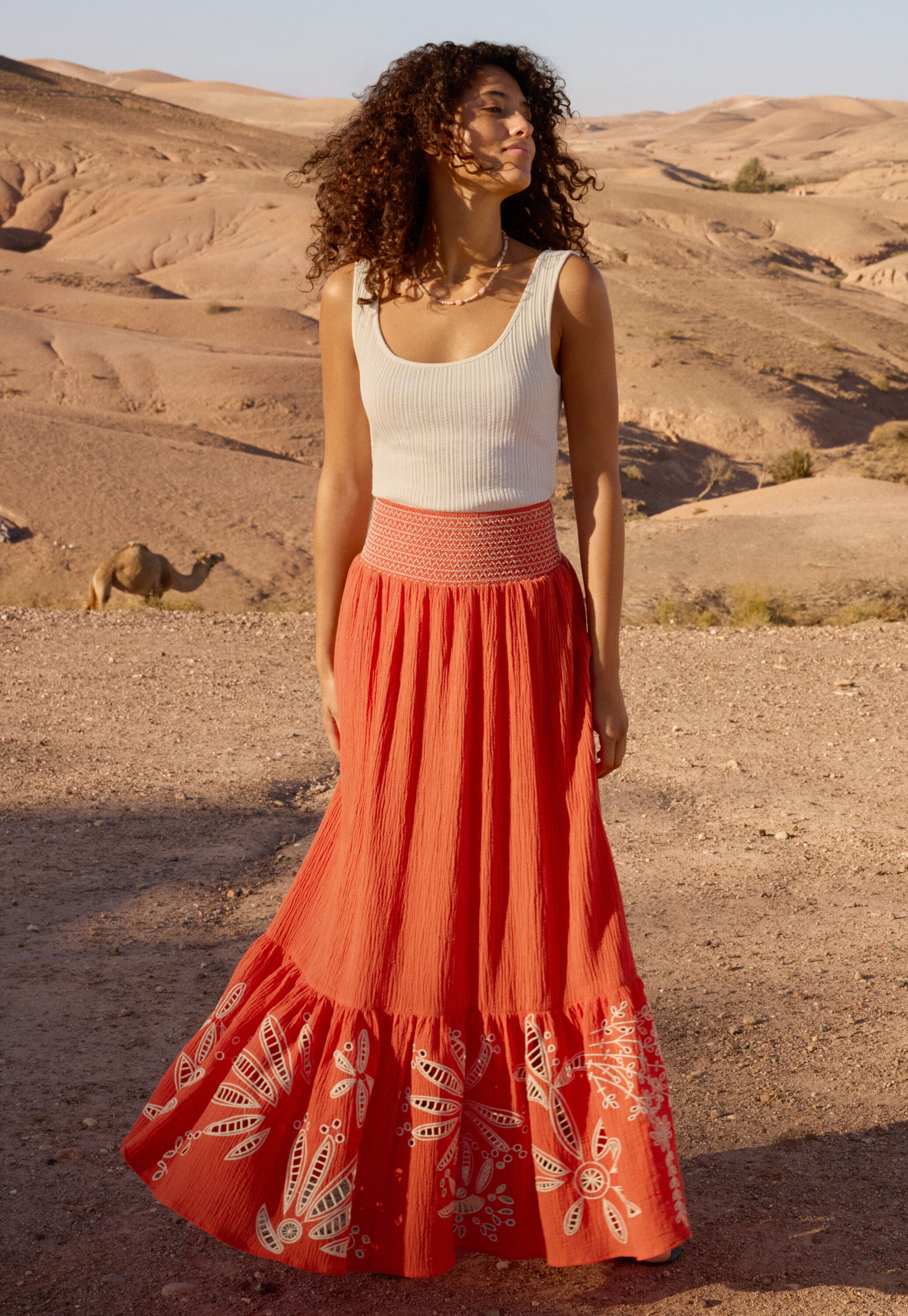 Cutwork skirt