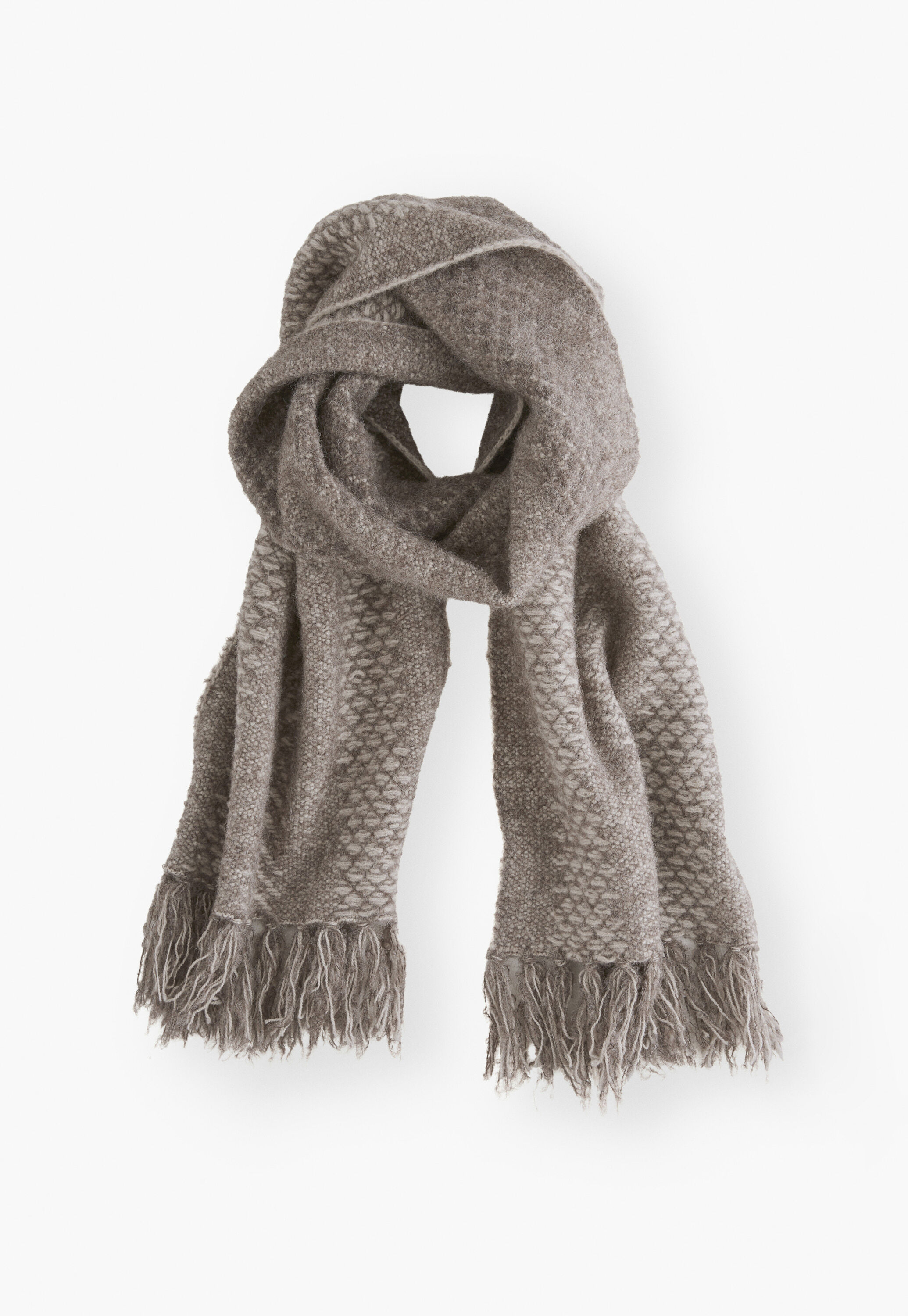 Herringbone scarf, Grey mink, large