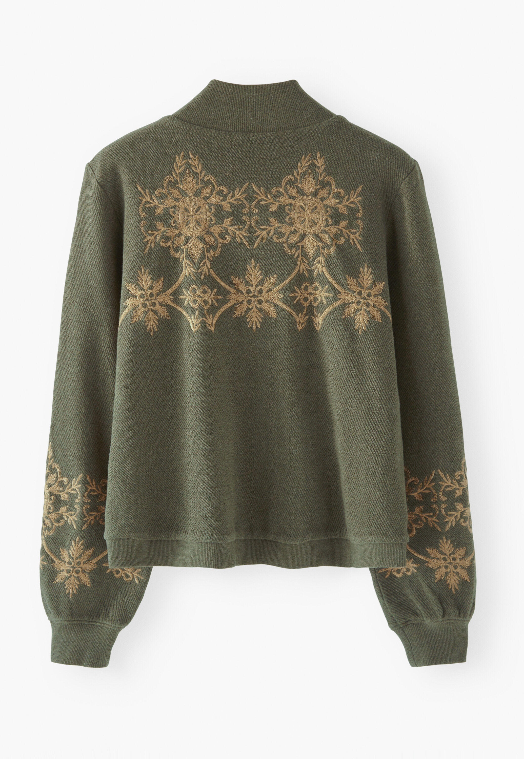Embroidered jersey jacket, Dark green, large