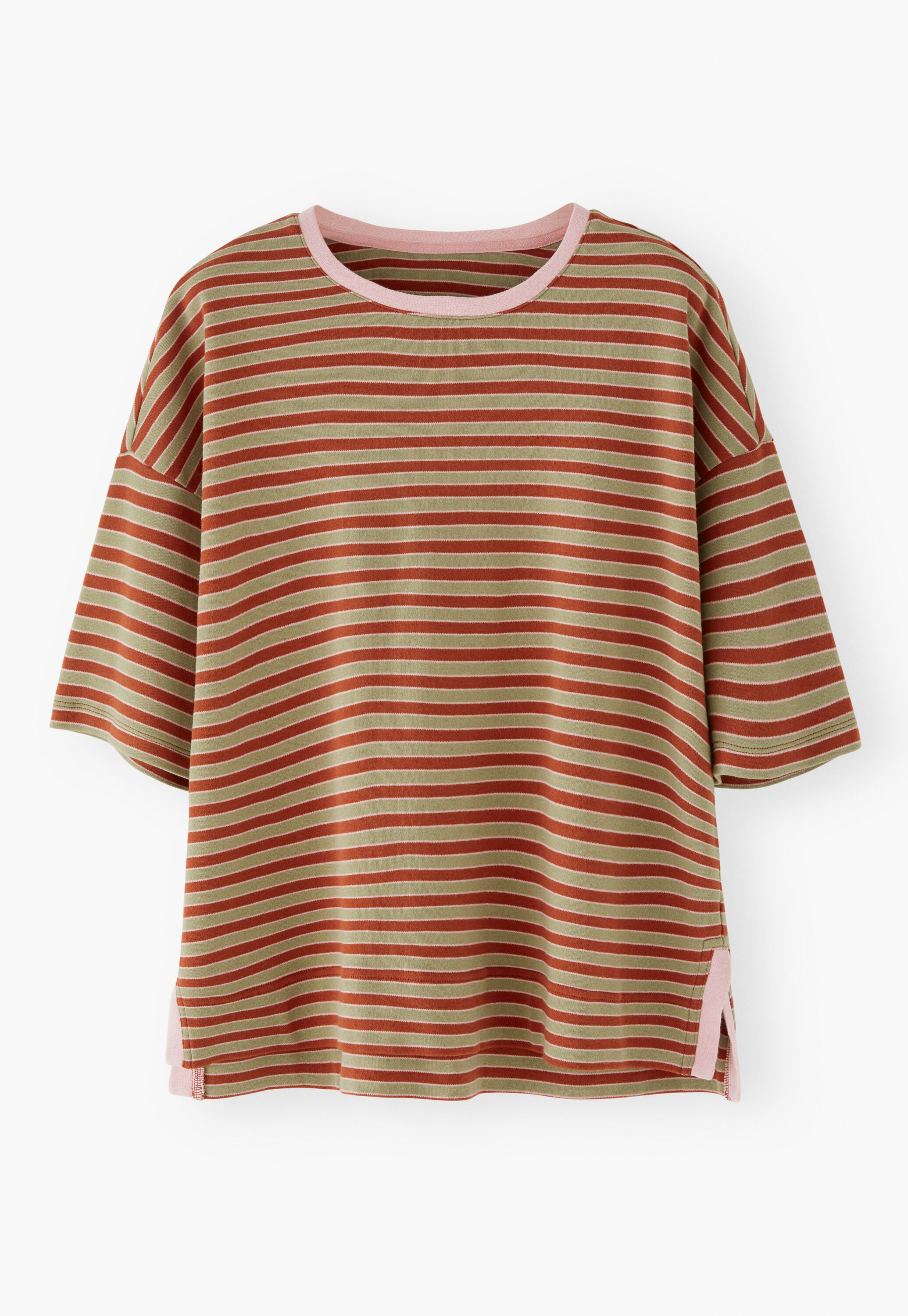 Striped T-shirt, Chilli sage, large