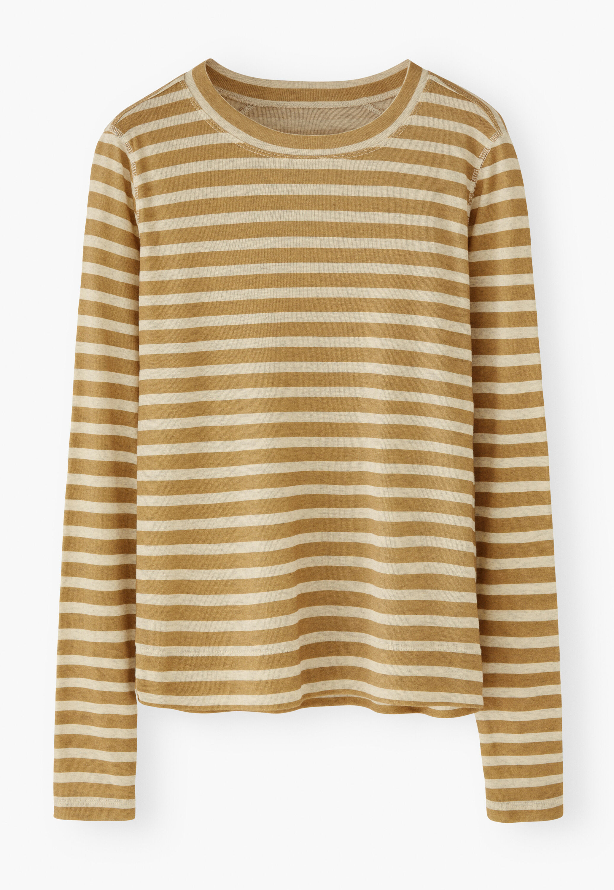 Printed striped top, Ivory gold, large